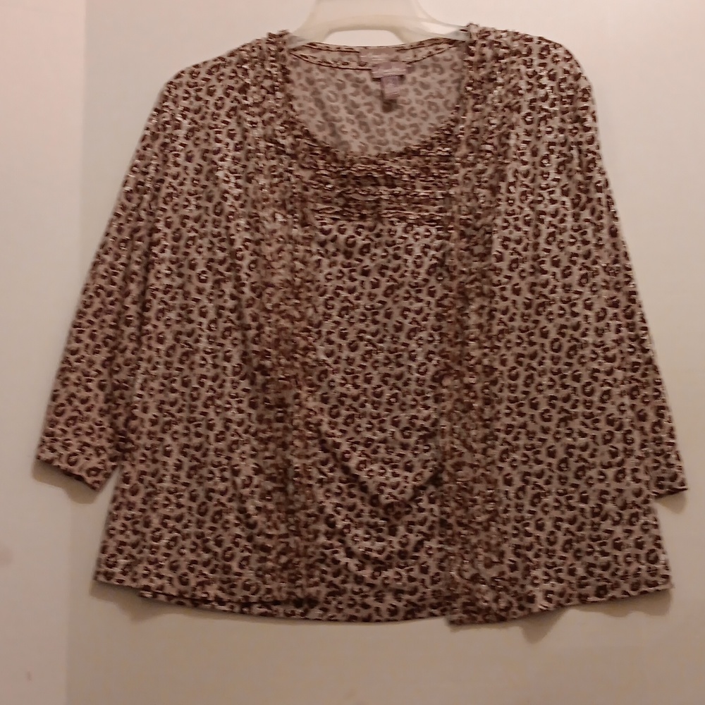 CHICO'S METTALIC SHELL CARDIGAN SET